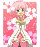 :d bad_id bad_pixiv_id blush dress estellise_sidos_heurassein flower green_eyes happy open_mouth pink pink_hair short_hair smile solo tales_of_(series) tales_of_vesperia yakigyouza 