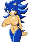  abstract_background big_breasts breasts crossgender female green_eyes hedgehog huge_breasts mammal nipples plain_background poke sega simple_background solo sonic_(series) sonic_the_hedgehog sonica_the_hedgehog unimpressed white_background xxbluespinxx 