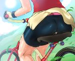  ass ass_smother bike butt_crush giantess haruka_(pokemon) huge_ass macro_boy pokemon shorts smother sweat 