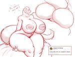  &lt;3 big_breasts big_butt breasts butt duo english_text facesitting female hi_res huge_breasts male male/female margret_stalizburg mature_female monochrome nipples reptile scalie simple_background smile snake stalizburg text thick_thighs zp92 