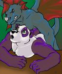  anal_penetration anthro bear couple dbruin dragon duo fur gay green_eyes male mammal panda penetration purple purple_fur wings 