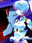  ayanami_rei blue_hair bodysuit eva_00 hair_ornament head kan mecha neon_genesis_evangelion plugsuit red_eyes tegaki white_bodysuit 