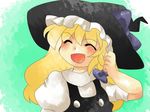  bad_id bad_pixiv_id blonde_hair braid close-up hammer_(sunset_beach) hat kirisame_marisa long_hair open_mouth solo touhou witch_hat 