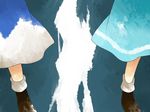  bad_id bad_pixiv_id cirno daiyousei dress hammer_(sunset_beach) head_out_of_frame multiple_girls shoes touhou 