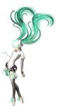  aqua_hair asai_masaki barefoot closed_eyes detached_sleeves floating full_body hatsune_miku hatsune_miku_(append) legs long_hair necktie official_art solo thighhighs toeless_legwear transparent_background twintails very_long_hair vocaloid vocaloid_append 