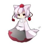  animal_ears bad_id bad_pixiv_id brown_eyes chibi detached_sleeves hat inubashiri_momiji lowres redvvvred short_hair silver_hair solo tail tokin_hat touhou wolf_ears wolf_tail 