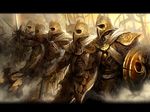  armor army axe guild_wars helmet multiple_boys non-web_source shield sword war weapon white_mantle 