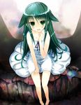  dress green_eyes green_hair hoshikuzu long_hair saya saya_no_uta solo 