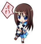  bad_id bad_pixiv_id blue_eyes blush brown_hair chibi hanamaru_youchien hug kurou_(quadruple_zero) panda panda_neko school_uniform solo stuffed_animal stuffed_panda stuffed_toy tsuchida_satsuki 