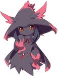  black_hair fuchsia gen_4_pokemon mismagius no_humans pokemon pokemon_(creature) red_eyes ribbon simple_background 