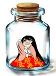  black_hair bottle crying crying_with_eyes_open houraisan_kaguya in_bottle in_container jar long_hair potechi_(sympathy66685) solo tasukete_eirin tears touhou wavy_mouth 