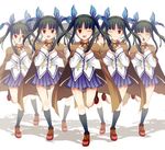  bad_id bad_pixiv_id black_hair cape cosplay da_capo da_capo_i hair_ribbon hanachirasu hokuto_minami ishima_kaigen multiple_girls nanai_(ayinusu00) nitro+royale one_eye_closed red_eyes ribbon seiyuu_connection skirt twintails yoshino_sakura yoshino_sakura_(cosplay) 