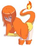  blue_eyes charmander genderswap gijinka girl orange_hair personification pokemon short_hair tail 