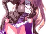  anime_coloring bloom breasts brown_hair close-up dress dress_lift gradient_hair head_out_of_frame hijiri_byakuren large_breasts leaning_forward long_hair miuku_(marine_sapphire) multicolored_hair pov ribbon shiny shiny_clothes shiny_hair solo thighs touhou white_background 
