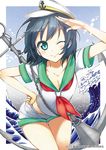  anchor bad_id bad_pixiv_id black_hair blue_eyes hat murasa_minamitsu nidoro sailor sailor_collar sailor_hat short_hair solo touhou 