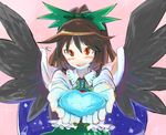  blush gift heart holding holding_gift incoming_gift reiuji_utsuho sape_(saperon_black) solo touhou valentine wings 