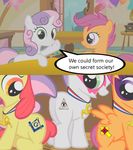  applebloom_(mlp) comic cross cub cutie_mark cutie_mark_crusaders_(mlp) equine eye eye_of_providence female feral flower freemason friendship_is_magic group hasbro horn horse humor humour illuminati mammal my_little_pony pegasus pony pyramid rose rosy_cross scootaloo_(mlp) secret_society square_and_compasses sweetie_belle_(mlp) unicorn unknown_artist wings young 