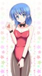  blue_eyes blue_hair blush bunnysuit fishnet fishnet_legwear fishnet_stockings fishnets legwear pointy_ears rena_lanford smile solo star_ocean star_ocean_the_second_story 