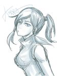  avatar:_the_last_airbender avatar_(series) bad_id bad_pixiv_id bare_shoulders hair_tubes korra monochrome ponytail smile_(pixiv1491362) solo the_legend_of_korra topknot 