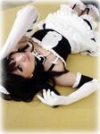  black_hair cosplay garter_belt garterbelt maid photo 
