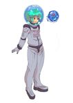  bad_id bad_pixiv_id blue_hair boots brown_eyes fish gloves goldfish helmet male_focus original science_fiction solo spacesuit water 