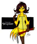  avian bird brown_hair chocobo clothed clothing dress female final_fantasy final_fantasy_viii furrification hair ivanks nunchaku plain_background selphie_tilmitt solo video_games white_background 