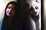  bear dual_persona female fursona human looking_at_viewer mammal mirror panda real shalinka shalinka_(character) solo 
