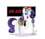 cutie_mark english_text equine female feral friendship_is_magic greenwiggly hasbro horn mammal microphone military motivational_speaking my_little_pony on_air plain_background rarity_(mlp) solo studio text unicorn uniform white_background 