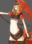  bad_id bad_pixiv_id blonde_hair chain crop_top midriff odin_sphere purple_eyes re_no_(quatrefoil) simple_background solo thighhighs velvet_(odin_sphere) 