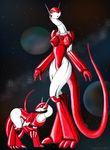  anthro crossgender female fluffy_(character) long_tail machine mechanical raptorsr robot standing tail team_galaxy 