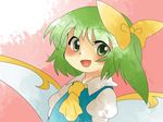  bad_id bad_pixiv_id close-up daiyousei green_eyes green_hair hammer_(sunset_beach) smile solo touhou wings 