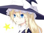  bad_id bad_pixiv_id birii blonde_hair blue_eyes bow braid face grin hair_bow hat kirisame_marisa smile solo star touhou witch_hat 