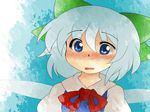  bad_id bad_pixiv_id blue_eyes blue_hair cirno close-up hammer_(sunset_beach) solo tears touhou wings 