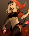  bad_id bad_pixiv_id blonde_hair chain crop_top gacha-pinn126 midriff odin_sphere purple_eyes simple_background solo thighhighs velvet_(odin_sphere) 