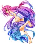  absurdly_long_hair barefoot bat blue_hair blush feet full_body gradient_hair itsuka_tenma_no_kuro_usagi leg_lift long_hair looking_back low-tied_long_hair mekeko multicolored_hair one-piece_swimsuit pink_hair purple_hair red_eyes saito_himea school_swimsuit simple_background soles solo swimsuit toes very_long_hair white_school_swimsuit white_swimsuit 