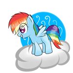 blue_fur cool_colors cub equine female feral flying friendship_is_magic fur hasbro mammal my_little_pony pegasus plain_background rainbow_dash_(mlp) solo transparent_background unknown_artist wings young younger 