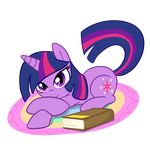  book cute cutie_mark equine female feral friendship_is_magic hair hasbro horn horse lying madmax mammal my_little_pony plain_background pony purple_eyes rug smile solo transparent_background twilight_sparkle_(mlp) two_tone_hair unicorn unknown_artist 