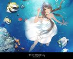  arm_up axis_powers_hetalia bad_id bad_pixiv_id barefoot brown_eyes brown_hair bubble clownfish dark_skin dress fish freediving hair_ribbon long_hair looking_up mozilla_(artist) ocean open_mouth ribbon rock seychelles_(hetalia) solo sundress swimming text_focus tropical_fish twintails underwater water white_dress 