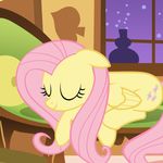  &#9824; curled_up cute cutie_mark equine eyes_closed female feral fluttershy_(mlp) friendship_is_magic hair happy hasbro horse ipad_wallpaper lying mammal my_little_pony night pegasus pink_hair relaxing sleeping smile sofa solo unknown_artist window wings 