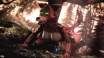  2018 3d_(artwork) all_fours animatronic anthro big_breasts breasts crossgender digital_media_(artwork) doctor_artemis female five_nights_at_freddy&#039;s forest foxy_(fnaf) hair hi_res machine mammal nipples nude robot solo source_filmmaker tree video_games 