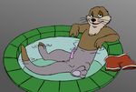 amarimasi animalympics balls dean_wilson exposed male mammal mustelid nude otter penis sheath small_penis solo water 