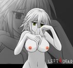  1girl breasts claws female left_4_dead navel nude pale_skin photoshop silver_hair solo tears the_witch witch_(left4dead) yellow_eyes 