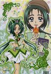  akimoto_komachi bike_shorts book cure_mint green_eyes green_hair hair_ornament hat long_hair magical_girl official_art precure yes!_precure_5 