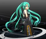  aqua_eyes aqua_hair bad_id bad_pixiv_id bute_(butegram) detached_sleeves hatsune_miku headphones highres long_hair necktie skirt solo twintails vocaloid 