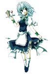  bad_id bad_pixiv_id highres ishimori_sakana izayoi_sakuya maid ribbon short_hair solo thigh_strap touhou 