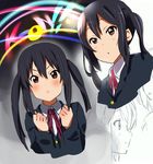  bad_id bad_pixiv_id black_hair expressions highres k-on! kirisawa_saki long_hair nakano_azusa neck_ribbon red_ribbon ribbon school_uniform twintails 