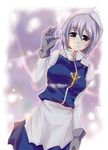  asskiler bad_id bad_pixiv_id blue_eyes gloves hat highres letty_whiterock purple_hair smile snow solo touhou 