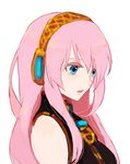  bad_id bad_pixiv_id blue_eyes face headphones hirosuke_(psychexx) long_hair megurine_luka pink_hair simple_background solo upper_body vocaloid 
