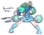 blue_hair character_name hat kawashiro_nitori lowres missile solo tima touhou two_side_up 