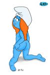  amh blue_skin butt female nude sassette smurf solo the_smurfs 
